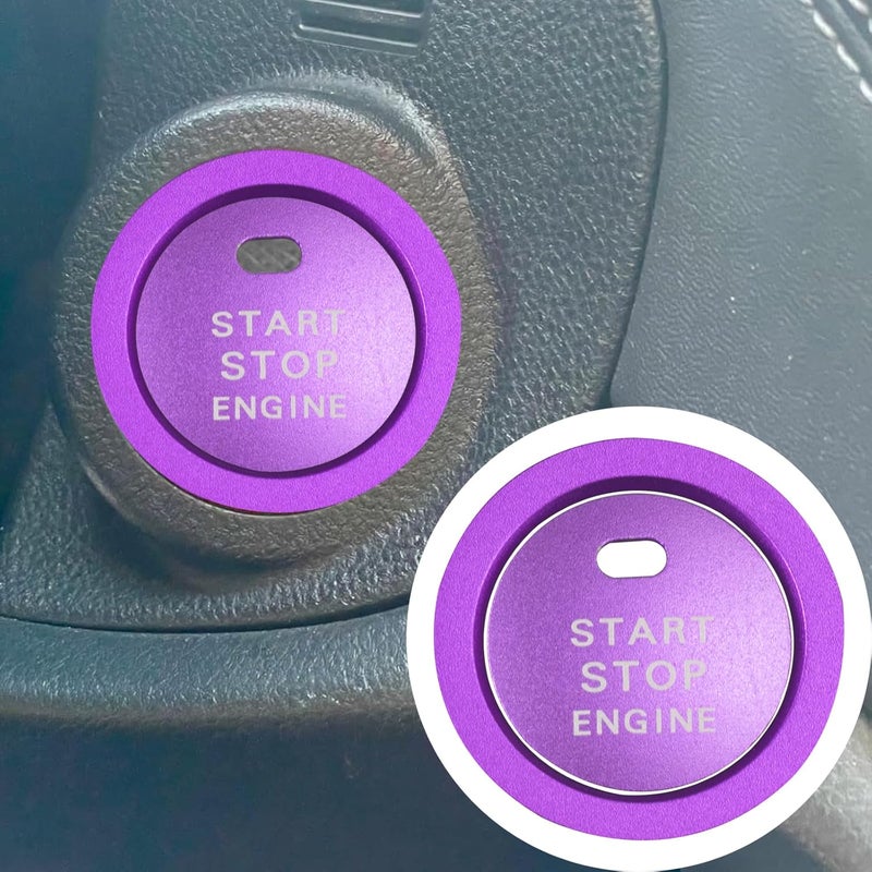 HDUFC 5pcs for Subaru Crosstrek/Impreza 2024 2025, Forester 2025, Legacy Outback 2020-2025, WRX, Ascent Volume Adjustment Knob, Mirror Knob Cover, Start Button Cover/Ring (Purple) - Image 2